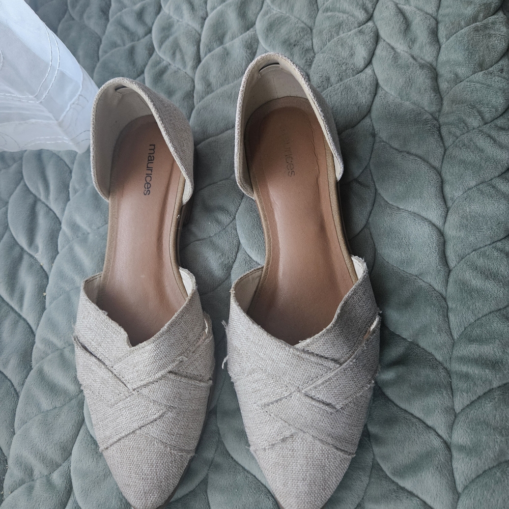 Maurices Beige Flats with Pointed Toe and Minimalist Design